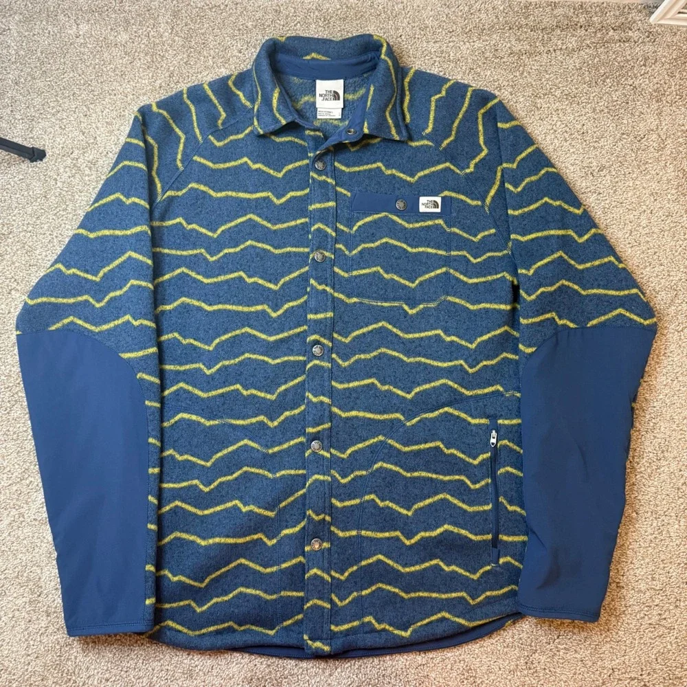 The North Face Fleece Jacket Mens Large Blue Yellow Gordon Lyons Snap Up